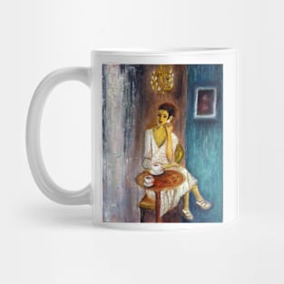 Woman at a Cafe Mug